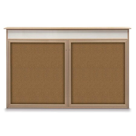 United Visual Products Open Faced Traditional Rounded Corkboard UV647ARC-BLACK-CINNABA